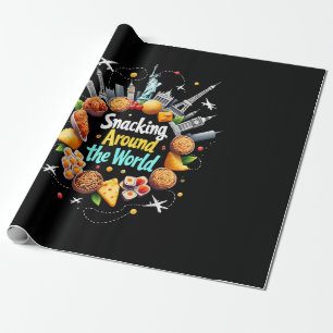 Papel De Regalo Aperitivos alrededor del mundo Comida rápida Viaje