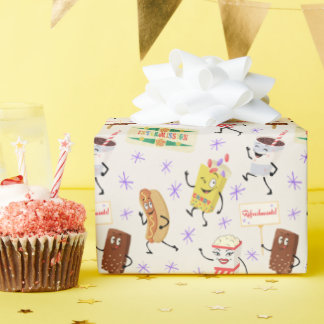 Papel De Regalo Aperitivos para el desfile retro vayamos todos a u