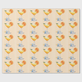 Papel De Regalo Aperol Spritz Naranja Azul Citrus Niño Baby Shower