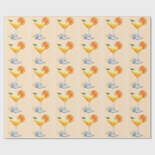 Papel De Regalo Aperol Spritz Naranja Azul Citrus Niño Baby Shower