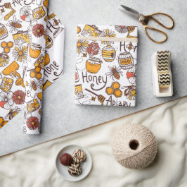 Papel De Regalo Apiario de Abejas Melíferas Regalo Floral