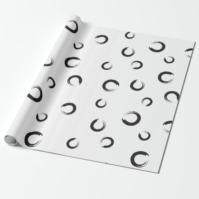 Papel De Regalo Apilamiento de pincel de B&W Enso (Desenrollado)