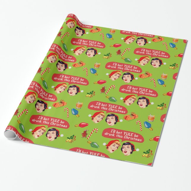 Papel De Regalo Apostaré que YULE sea este bebido navidad (Desenrollado)