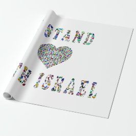 Papel De Regalo Apoyar a Israel - Diseño de Letras Gemstone