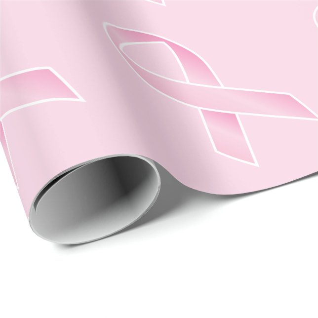 Papel De Regalo Apoyo a la cinta rosa del cáncer de mama (Esquina del rollo)