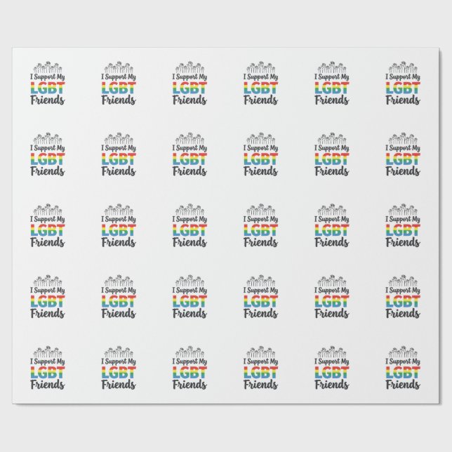 Papel De Regalo Apoyo a mis amigos LGBT Vector Orgullo Arcoíris De (Superficie plana)