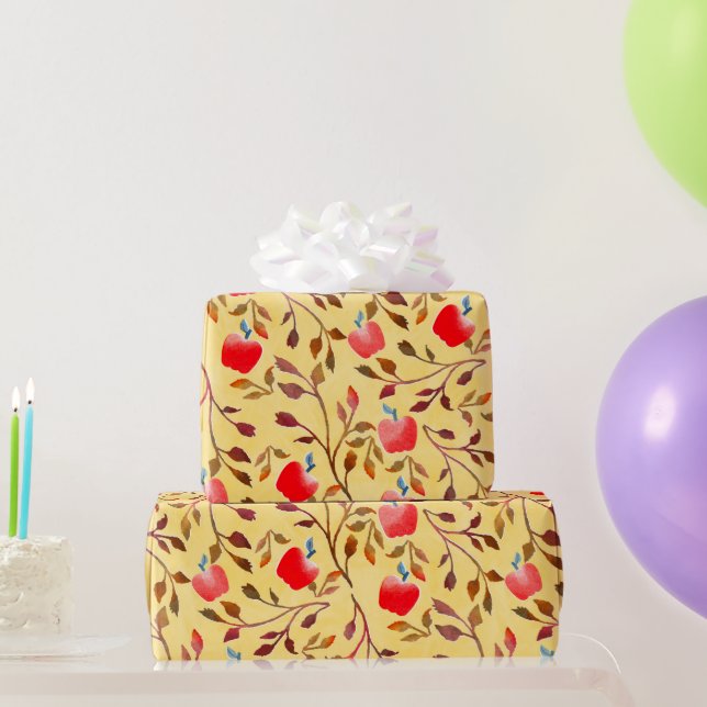 Papel De Regalo Apple Orchard rojo (Regalos de fiesta)