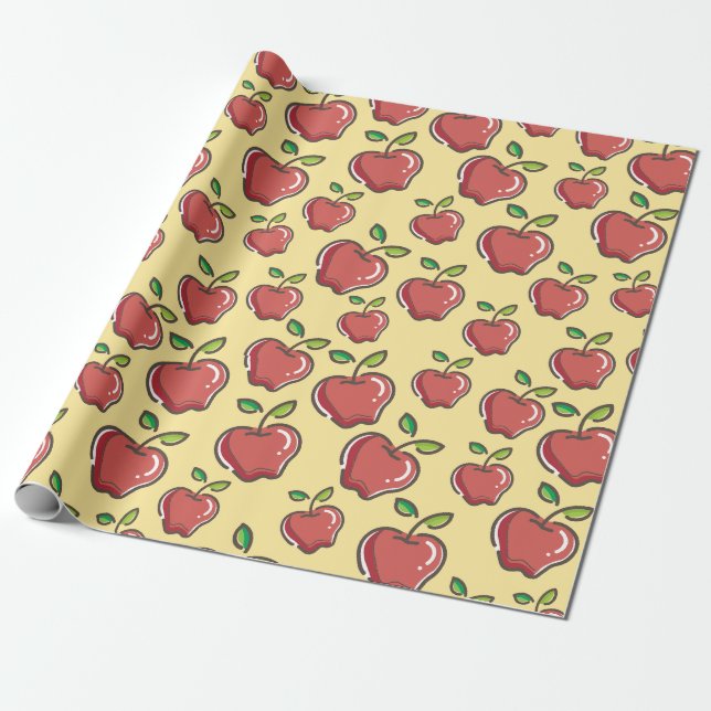 Papel De Regalo Apple Rojo (Desenrollado)