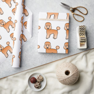 Papel De Regalo Apricot Toy Poodle Cute Dibujo Patrón Perro
