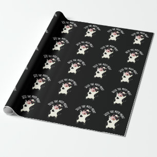 Papel De Regalo Aprovecha El Momento Vaca Divertida Chiste Fondo O