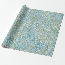 Papel De Regalo Aqua Blue Green Glitzy Purpurina