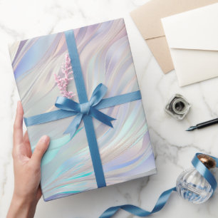Papel De Regalo Aqua Blue Purple Pearl White Boda