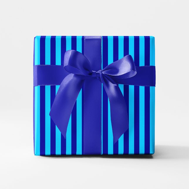 Papel De Regalo Aqua Blue Stripes 2 (Aqua Blue Stripes 2 Wrapping Paper)