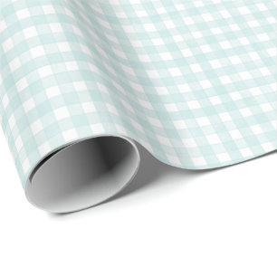 Papel De Regalo Aqua Clásico Gingham