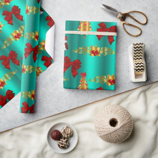 Papel De Regalo Aqua decorativa de Navidades rojos (Subido por el creador)