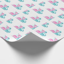 Aqua gemela y dinosaurio rosado