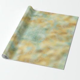 Papel De Regalo Aqua Glam Gold Glitz Sparkle