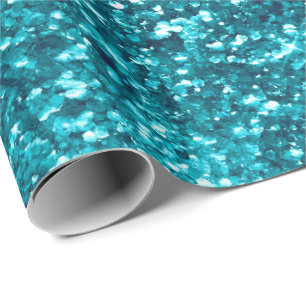 Papel De Regalo Aqua Gold Glitzy Purpurina (inspirado en la Sirena