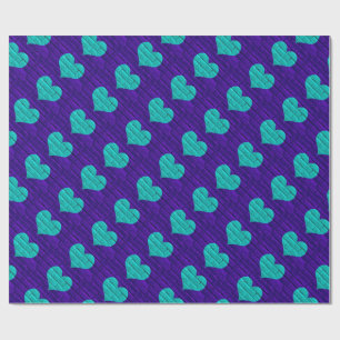 Papel De Regalo Aqua Heart Purple Brick Wraping Paper