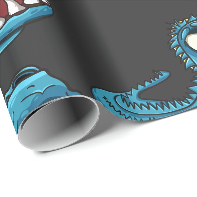 Papel De Regalo Aqua Monster Corre El Traje De Bebé (Esquina del rollo)