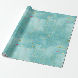Papel De Regalo Aqua Reed Spring Gift Wrap