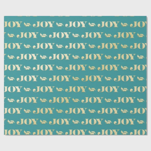 Papel De Regalo Aqua & Teal Christmas Wrapping Paper with Gold Acc (Superficie plana)