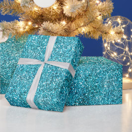 Papel De Regalo Aqua Turquesa Glitz Brillo Unicornio Brillo