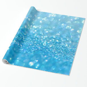 Papel De Regalo Aqua Water Baby Blue Purpurina