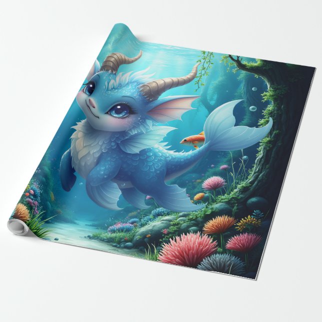 Papel De Regalo Aqualumi – Keeper of Coral Dreams.  (Desenrollado)