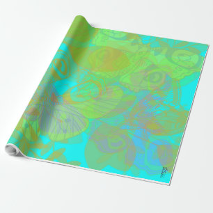 Papel De Regalo Aquamarine de mariposa dorada de moda