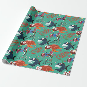 Papel De Regalo Aquatic animals pattern   ocean underwater life 33
