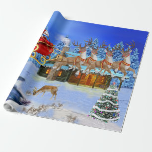 PAPEL DE REGALO AQUÍ VIENE PAPÁ NOEL