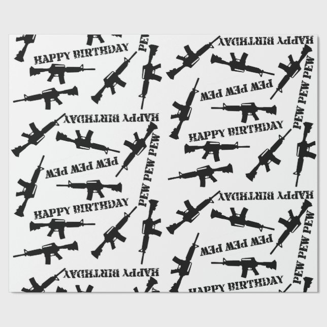Papel De Regalo Ar-15 Envoltura temática del regalo de cumpleaños (Costura)