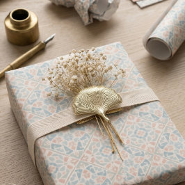 Papel De Regalo Arabesco terroso | Baldosa de mosaico de acuarela