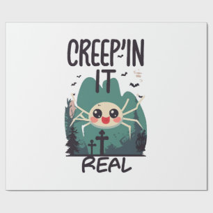 Papel De Regalo Araña de Halloween Kawaii juego de palabras