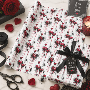 Papel De Regalo Araña de telaraña gótica del día de San Valentín y