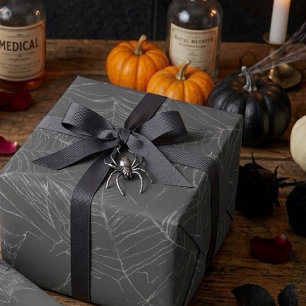 Papel De Regalo Araña Viuda Negra y Arte de Dibujo de Telaraña