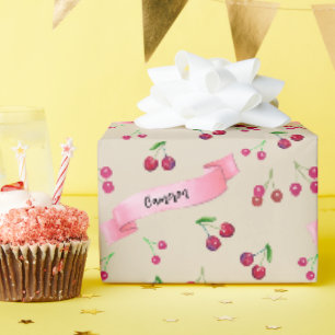 Papel De Regalo Arándanos de color de agua tierno y caprichoso per
