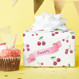 Papel De Regalo Arándanos de color de agua tierno y caprichoso per