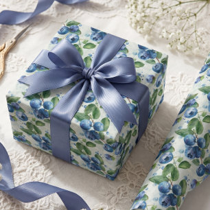 Papel De Regalo Arándanos en acuarela