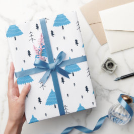 Papel De Regalo Árbol azul de Navidad patentado