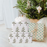 Papel De Regalo Árbol de acuarela verde Pino de invierno moderno<br><div class="desc">Árbol de acuarela verde Pino de invierno moderno</div>