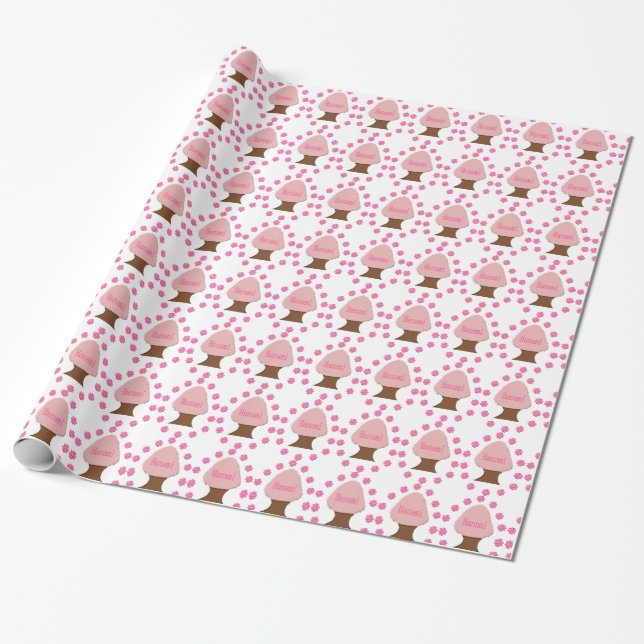 Papel De Regalo Árbol de cerezas japonés Hanami (Desenrollado)