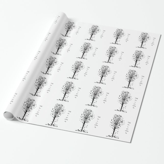 Papel De Regalo Árbol de corazón Boda personalizado (Desenrollado)