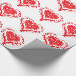 Papel De Regalo Árbol de corazón rojo de San Valentín llamado envo