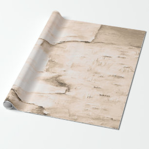 Papel De Regalo Árbol de corcho de Birch Vintage Sepia Rústica Woo