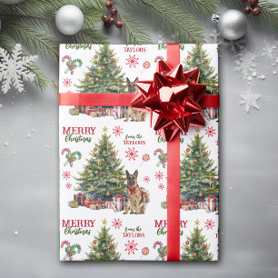 Papel De Regalo Árbol de feriados de pastores alemanes de crías ro