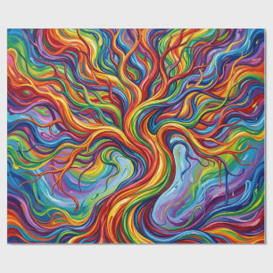 Papel de regalo Árbol de la Vida Arcoíris Abstract