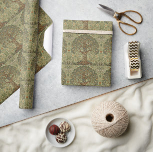 Papel De Regalo Árbol de la Vida de William Morris Vintage Pre-Raf