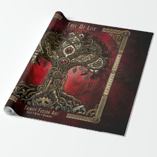 Papel De Regalo Árbol de la Vida – Steampunk Gótico Celta